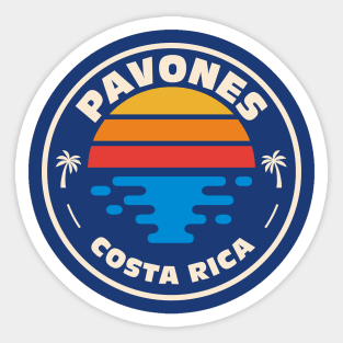 Retro Pavones Costa Rica Vintage Beach Emblem Sticker